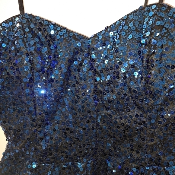 3 FOR 12 SALE DEB Blue Sequin Sparkle Glitter Dress. See photos for measurement. - Picture 4 of 13